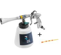Benbow Pistolet de nettoyage à air comprimé Set 4-pièces nettoyage de voiture 004 + tuyau rouge, réservoir 1L, sécher et souffler, voitures, coussins