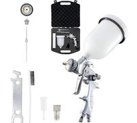 BenBow Pistolet pulvérisateur HVLP PK60 1,3 mm + réservoir de peinture 600 ml + étui - Idéal pour la peinture automobile et le bricolage - Qualité supérieure - Pistolet à air comprimé