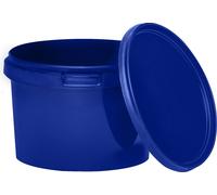BenBow Seau avec couvercle 0,5L x1 bleu - qualité alimentaire, stable, hermétique, anti-fuite, inodore - seau en plastique avec anse - vide