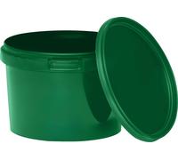 BenBow Seau avec couvercle 0,5L x1 Vert - qualité alimentaire, stable, hermétique, anti-fuite, inodore - seau en plastique avec anse - vide
