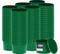 BenBow Seau avec couvercle 0,5L x1000 Vert - qualité alimentaire, stable, hermétique, anti-fuite, inodore - seau en plastique avec anse - vide
