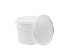 BenBow Seau avec Couvercle 10l Blanc - Convient pour Aliments, Stable, étanche à l'air, Anti-Fuite, inodore - récipient de Conservation en Plastique, avec poignée - Vide, 3X 10 litres