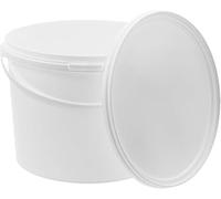 BenBow Seau avec Couvercle 10l Blanc - Convient pour Aliments, Stable, étanche à l'air, Anti-Fuite, inodore - récipient de Conservation en Plastique, avec poignée - Vide, 5X 10 litres