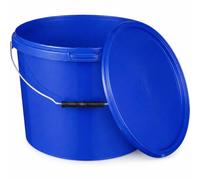 BenBow Seau avec Couvercle 10L Bleu 5X 10 Litre - apte au Contact Alimentaire, Stable, hermétique, étanche, sans Odeur - récipient de Stockage en Plastique, avec poignée - Vide