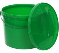 BenBow Seau avec Couvercle 10L Vert 5X 10 Litre - apte au Contact Alimentaire, Stable, hermétique, étanche, sans Odeur - récipient de Stockage en Plastique, avec poignée - Vide