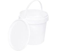 BenBow Seau avec Couvercle 1l Blanc - Convient pour Aliments, Stable, étanche à l'air, Anti-Fuite, inodore - récipient de Conservation en Plastique, avec poignée - Vide, 1000x 1 Litre
