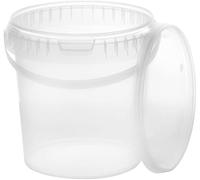 BenBow Seau avec Couvercle 1l Transparent 20x 1 litres - Convient pour Aliments, Stable, étanche à l'air, Anti-Fuite, inodore - Seau en Plastique - Vide