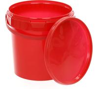 BenBow Seau avec couvercle 1L x1 rouge - qualité alimentaire, stable, hermétique, anti-fuite, inodore - seau en plastique avec anse - vide
