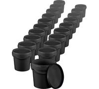 BenBow Seau avec couvercle 1L x1000 noir - qualité alimentaire, stable, hermétique, anti-fuite, inodore - seau en plastique avec anse - vide