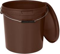 BenBow Seau avec Couvercle 20l Marron 20x 20 Litre - Convient pour Aliments, atable, étanche à l'air, Anti-Fuite - récipient de Stockage pour Conservation en Plastique, avec Anse en métal - Vide