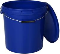 BenBow Seau avec Couvercle 30L Bleu 5X 30 litres - Compatible Alimentaire Stable hermétique étanche Neutre en Odeur - récipient en Plastique avec poignée en métal - résistante aux Fissures - Vide