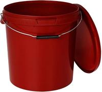 BenBow Seau avec Couvercle 30L Rouge 5X 30 litres - Compatible Alimentaire Stable hermétique étanche Neutre en Odeur - récipient en Plastique avec poignée en métal - résistante aux Fissures - Vide