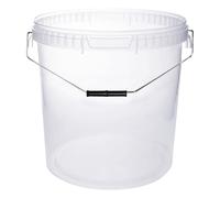 BenBow Seau avec Couvercle 30l Transparent - 1x 30l Alimentaire, Stable, étanche à l'air, Anti-Fuite, inodore - récipient de Conservation en Plastique, avec poignées - Vide