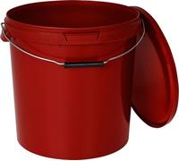 BenBow Seau avec couvercle 30L x5 rouge - qualité alimentaire, stable, hermétique, anti-fuite, inodore - seau en plastique avec anse - vide