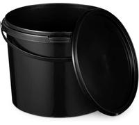 BenBow Seau avec Couvercle 3L Noir 10x 3 Litre - apte au Contact Alimentaire, Stable, hermétique, étanche, sans Odeur - récipient de Stockage en Plastique, avec poignée - Vide