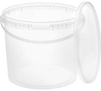 BenBow Seau avec Couvercle 3l Transparent 1x 3 litres - Convient pour Aliments, Stable, étanche à l'air, Anti-Fuite, inodore - Seau en Plastique - Vide
