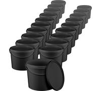 BenBow Seau avec couvercle 3L x1000 noir - qualité alimentaire, stable, hermétique, anti-fuite, inodore - seau en plastique avec anse - vide