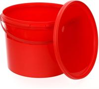 BenBow Seau avec couvercle avec poignée 10L Quantité : 20 pcs, Rouge BSR, étanche à l'air, convient pour aliments, BRC, anti-fuite