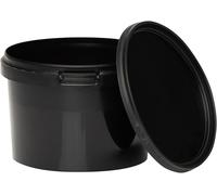 BenBow Seau avec couvercle et poignée 0,5L Quantité : 10 pcs, noir Certifié BSR, étanche à l'air, convient pour aliments, certifié BRC, anti-fuite