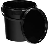 BenBow Seau avec couvercle et poignée 1L Quantité : 20 pcs, noir Certifié BSR, étanche à l'air, convient pour les aliments, certifié BRC, anti-fuite