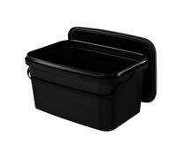 BenBow Seau rectangulaire avec couvercle 5l x1 noir - boîte en plastique empilable avec poignée - vide