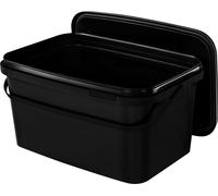 Benbow Seau rectangulaire avec couvercle et poignée 5L Quantité : 5 pcs, noir Certifié BSR, étanche à l'air, convient pour aliments, certifié BRC