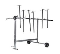 BenBow Support de Peinture Rotatif à 6 Bras avec roulettes - 202 x 85 x 100 cm châssis de Peinture galvanisé Mobile avec pédale - Support de carrosserie Professionnel pour travaux de Peinture