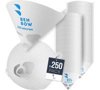 BenBow Tamis à peinture avec insert en nylon 280µ, 250 pièces, pour les laques et les peintures, idéal pour l'atelier et les travaux de peinture