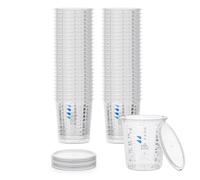 BenBow Tasse à mesurer professionnelle 50x 1370ml avec 6x couvercle - graduations multiples - Gobelets gradués Gobelets de mélange pour peinture Gobelets de mesure pour peinture Gobelets de mélange