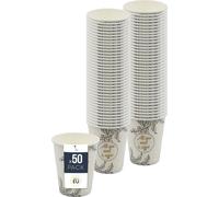 BenBow Tasses à café 300 ml x 50, Tasses en carton à emporter, Tasses jetables pour les déplacements, All You Need Is Coffee, Tasses à café pour le bureau et les machines à café, Robustes et pratiques