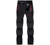 BenBoy Homme Pantalon Ski Imperméable Pantalon Randonnée Softshell Thermique Étanche Coupe-Vent Hiver Pantalon de Montagne Neige Escalade (M, Noir Clair)