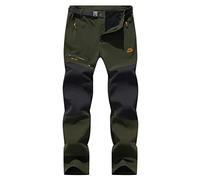 BenBoy Homme Pantalon Softshell Imperméable Pantalon Randonnée Thermique Étanche Coupe-Vent Hiver Automne Pantalon de Montagne Escalade Ski,KZ1672M-Army Green1-XL