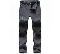 BenBoy Homme Pantalon Softshell Imperméable Pantalon Randonnée Thermique Étanche Coupe-Vent Hiver Automne Pantalon de Montagne Escalade Ski,KZ1602-Grey1-S