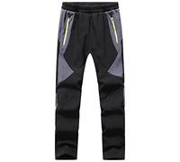 BenBoy Pantalon Ski pour Enfant Garçons Filles Outdoor Pantalon Chaud Imperméable Softshell Thermique Pantalon de Randonnee Montagne,KZ0008-Black-M