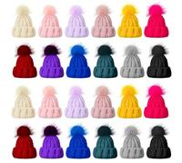 Bencailor Lot de 24 mini chapeaux de Noël tricotés pour travaux manuels, petits chapeaux de Noël, décorations d'arbre de Noël, chapeaux pour loisirs créatifs, accessoires pour cheveux, loisirs