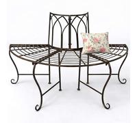 Bench 121071 Banc de jardin rond en métal Marron 127 cm