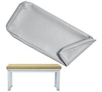 Bench Cushion Cover Waterproof PU Leather Non-Slip Replacement Cover, Custom Seat Pad Cover with Hidden Zipper & Straps for Outdoor Garden Balcony Sofa Window Sill(Silver-grey,150x45x5cm/59x18x2in)