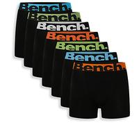 Bench,Everyday Essentials Lot de boxers en jersey de coton respirant pour homme, coupe classique, lot de 7, 9 et 10 boxers décontractés, coffret cadeau, S, M, L, XXL, Diego Lot de 7 cartouches Noir