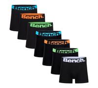 Bench Lot de 7 Boxers pour Homme Diego, Noir, Ceinture Élastiquée avec Logo, Sous-Vêtements en Mélange de Coton Premium Confortable, Noir , M