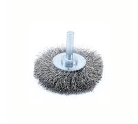Benchmark Abrasives Roue métallique sertie montée sur meuleuse de 6,35 cm pour perceuse avec tige de 6,35 mm, brosse en acier pour enlever la rouille, nettoyage, ébavurage sur fonte, outils rotatifs