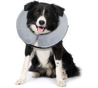 BENCMATE Collier Gonflable de Protection pour Chiens et Chats - Collier de Récupération Souple pour Chien de Compagnie (Gris, M)