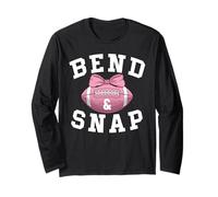 Bend and Snap Football Game Day Coquette Bow Pink Football Manche Longue