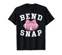 Bend and Snap Football Game Day Coquette Bow Pink Football T-Shirt