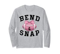 Bend and Snap Football Game Day Coquette Pink Football Bow Manche Longue
