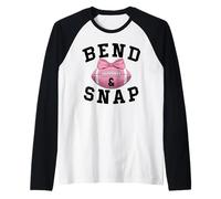 Bend and Snap Football Game Day Coquette Pink Football Bow Manche Raglan