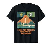 Bend Oregon Retro-Vintage Montagnes & Bière pour les amoureux de la nature T-Shirt