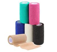 Benda Elastica Coesiva, Bendaggio Adesiva Coesiva Nastro Bendaggio Sportivo Non Tessuto Autoadesivo Benda Salvapelle Fasciature per Mani, Piedi, Ginocchia (6 Rouleaux 10 cm x 4,5 m)