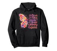 Bendecida Por Dios Amada Por Jesus Christian Espagnol Floral Sweat à Capuche