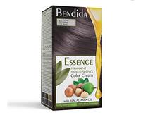 Bendida Coloration Permanente 120 ml à l’huile de macadamia et oxydant à 6% | Couverture 100% des cheveux blancs & brillance longue durée | Coffret avec crème colorante (4 marron)