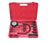 Bendmaxx 17 pièces Testeur de pression pour moteurs diesel avec manomètre 0-70 bar, 9 adaptateurs filetés de bougie de préchauffage, 4 adaptateurs d'injecteur, longueur du tuyau 36 cm
